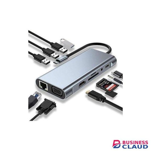 USB C HUB, USB C Adapter 11 in 1 Dongle with 4K HDMI, Type C