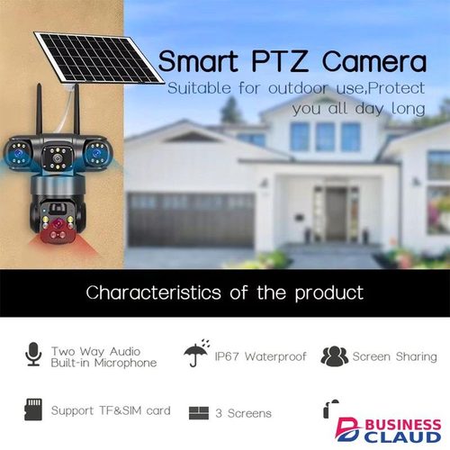 Wireless WiFi/4G SIM Card Solar Security CCTV Camera Monitoring Ball Three Lens Sensor 360 ES