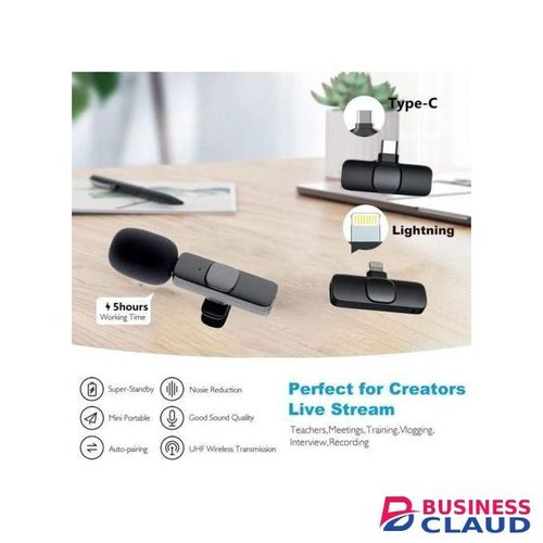 Professional Wireless Lavalier Mic for iPhone, Android, Computer – Omnidirectional USB-C Mic for Podcasting