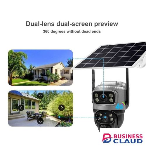 Solar SIM CARD CCTV Camera DUAL LENS 4G Outdoor Low Powered Camara PIR Humanoid Detection