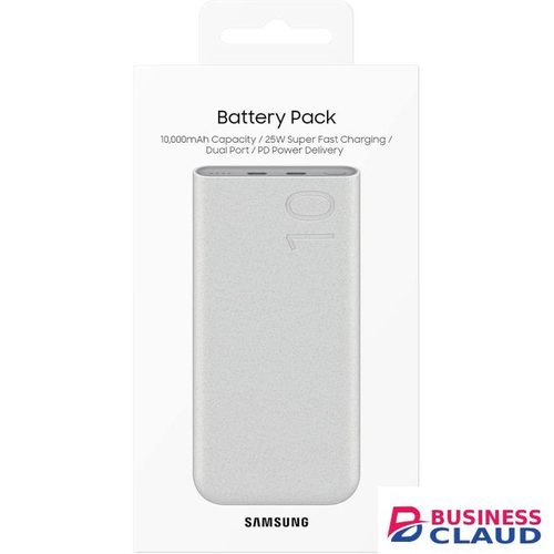 Samsung Galaxy 10000mAh Power Bank, 25W PD Fast Charging, Dual Output, Quick Charge, Beige BATTERY PACK WITH USB C CABLE