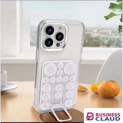 Creative Adhesives Universal White Silicone Suction Cup Holder with Stand for Smartphones - Octobuddy Multi-Angle Phone Mount