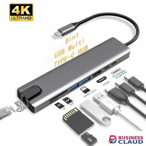 8-in-1 USB Type-C to HDMI VGA RJ45 PD USB SD TF HUB
