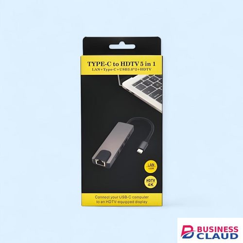 Type-C to HDTV 5-in-1 Hub Docking Station Adapter