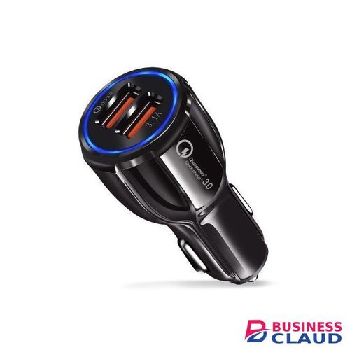 Dual USB 3.1A QC 3.0 Fast Charge Car Charger-Black