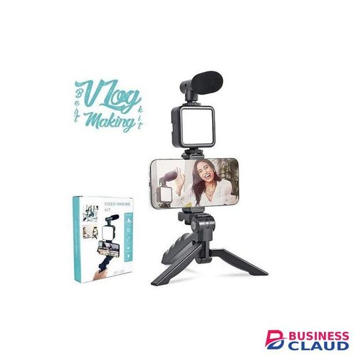 Mobile Vlogging Tripod Kit with LED Light & AY-49 Mic