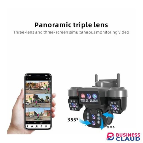 TRIPPLE LENS SOLAR SIM CARD CCTV CAMERA 360 DEGREES TILT-MOTION DETECTION AND PUSH NOTIFICATIONS FULL HD CAMERA