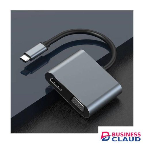 4-in-1 USB-C Hub 4 In 1 USB 3.1 Type C To 4K HDMI+VGA + USB3.0 + PD Port PD 87W Fast Charger