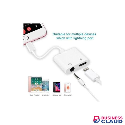 IPhone Adapter, Dual Lightning Adapter & Splitter, 2 In 1 Aux Headphone Jack Audio & Charging Cable Adapter