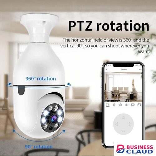 CALUS 1080P WiFi Smart Bulb CCTV Camera – 360° PTZ Panoramic Night Vision Indoor Home Security System