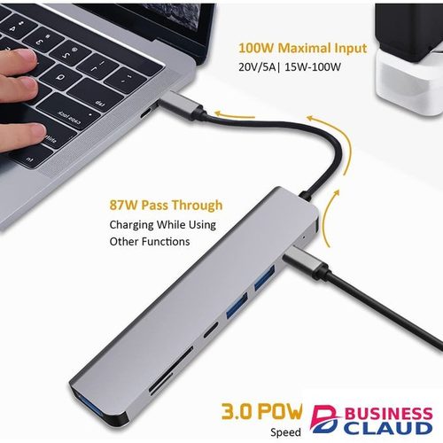 USB C Hub 7 In 1 Adapter HDMI 4K SD 3.0 USB C PD