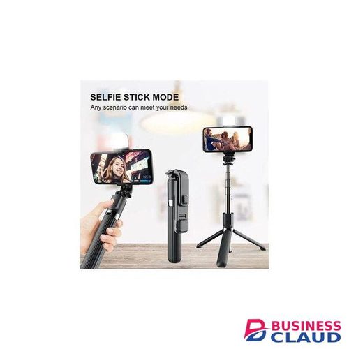 3-in-1 Portable Wireless Bluetooth Phone Telescopic Selfie Stick 360&deg Rotating Phone Holder Tripod Shutter Remote Control With Fill Light For Huawei IPhone 13 Android Xiaomi Bluetooth Remote Control