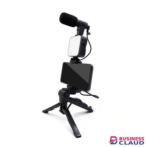 Live streaming equipment led video lights vlogging kit tripod stand mobile tripod stand for phone with fill light and microphone
