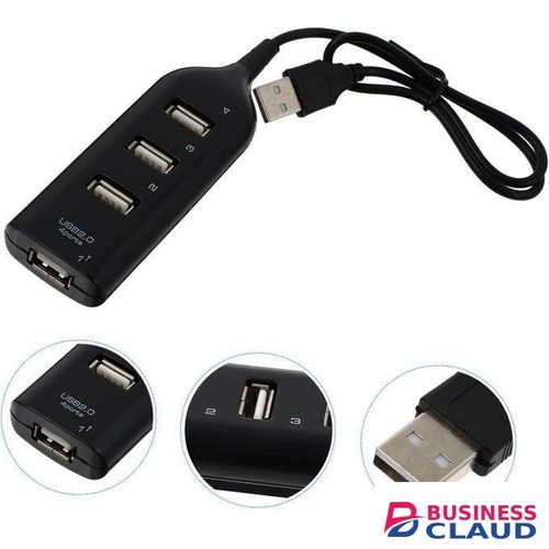Hub 4 output USB 2.0 High Speed, Power adapter, Multiple extender, for desktop and portable computer