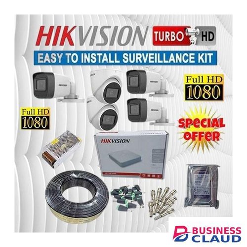 Hikvision Smartphone App Control 5 1080P Full HD Resolution 2MP Ultra HD CCTV Cameras Complete Installation System Kit