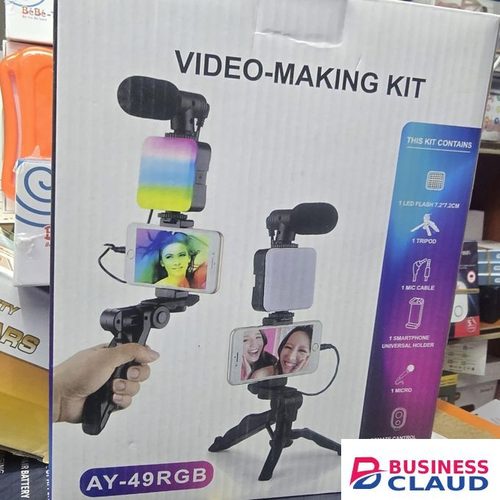 AY49 RGB LED Video Light & Microphone Kit – Perfect for Live Streaming, Vlogging & Professional Video Creation