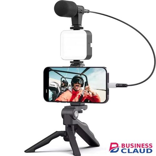 AY-49 Tripod Video Kit With LED Fill Light And Audio Mic For Daily Vlogging And Tutorials