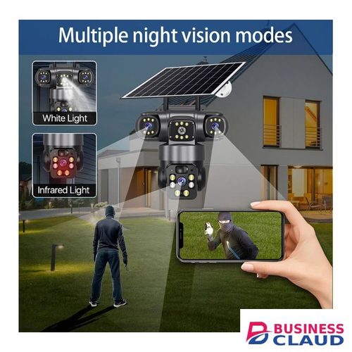 V380 Triple Lens HD Security Solar Camera with 4G Sim Card slot Outdoor Smart Wireless CCTV Camera