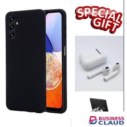 Samsung A15 Solid Color Fashion Phone Cover Case + Wireless Earbuds + Phone Ring