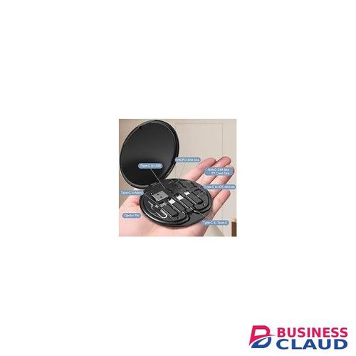 Portable 6-in-1 USB Adapter Kit with Type C to USB, Micro USB, Lightning, SIM/TF Card Storage Case and Ejector Pin