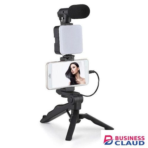 AY-49 Pro Mobile Video Kit With LED Light And Mic Setup