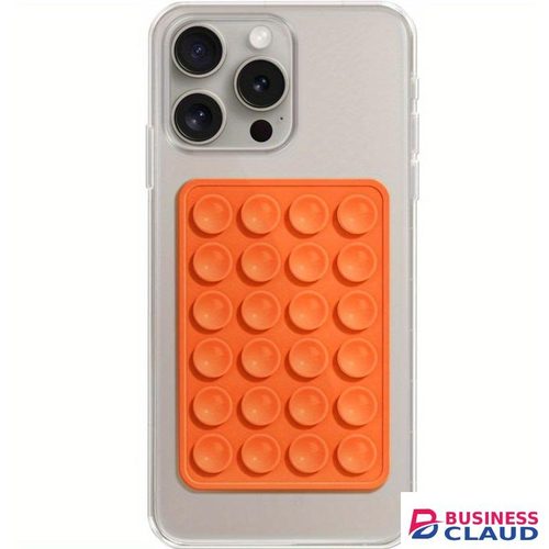 Self-Adhesive double sided Silicone Phone Anti-Slip 24 Suction Cups - Durable, Easy to Use, Long-Lasting Phone Grip for Mobile Devices & Power Banks, Compatible with Most Smartphones- ORANGE