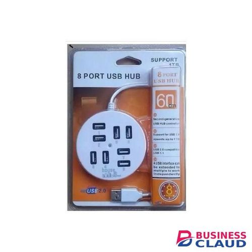 USB HUB Fast 8 Port USB Hub USB Adjustable Adapter.WHITE