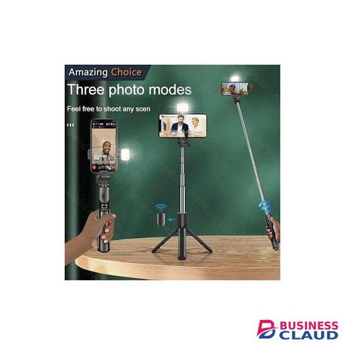 3-in-1 Selfie Stick Tripod Stand With Bluetooth Remote - Extendable Tripod height 103cm 360 rotating Phone Holder For Smartphone, Podcast, Live recording, Blogging