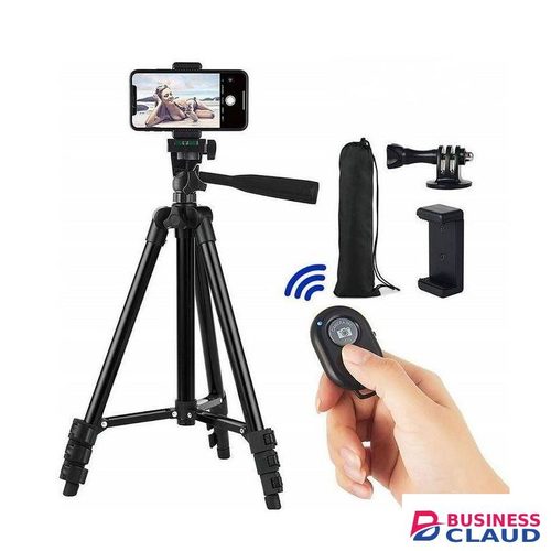 Extendable Portable Cell Phone Tripod Stand with Phone Holder for for Mobile Phones & Camera