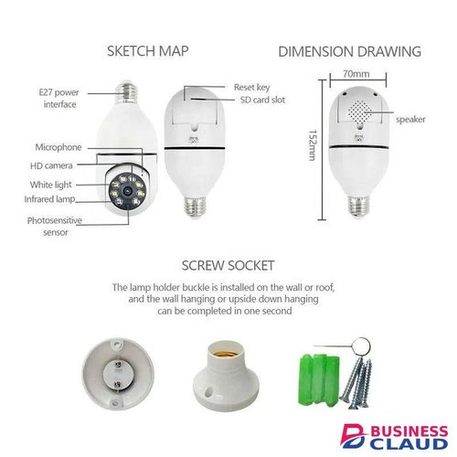 CALUS 360° WiFi Smart Bulb Camera E27 Pro - CALUS. Nanny Cam With HD Video And Audio