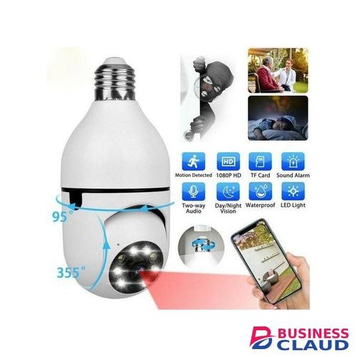 CALUS E27 Pro Nanny Cam Bulb Camera – 360° WiFi Surveillance, HD Video, Night Vision & Motion Detection
