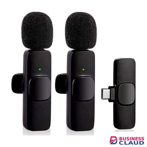 Mobile Vlogger Duo: Double Wireless Lavalier Microphone System with Ultra-Compact Design & Smartphone Pairing - Effortlessly Enhance Your Vlog Audio