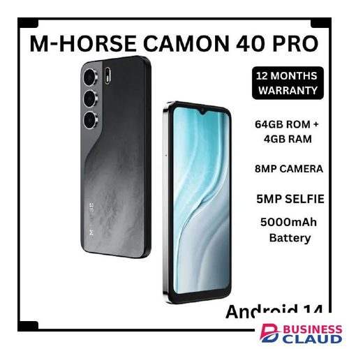 M Horse Camon 40 Pro 6.6" Incell Display 64GB ROM + 4GB RAM Dual Sim 4G 8MP Side Fingerprint Quad Core Chipset Android 14 5000mAh