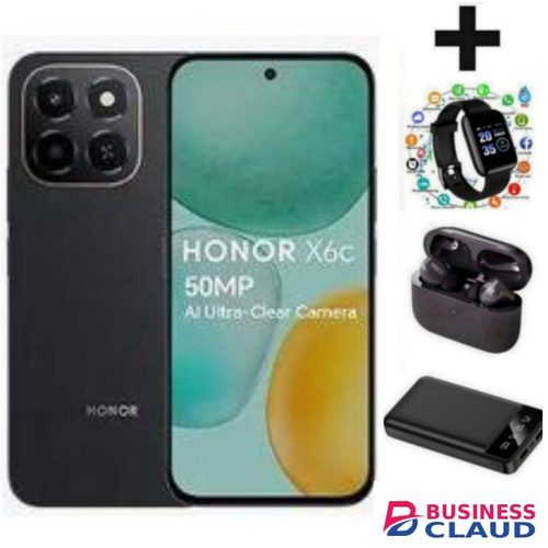 Honor X6C 6.61'' Displays, 6GB RAM + 256GB ROM, 5300mAh, Android 14, 50MP CAMERA, Dual SIM S WATCH