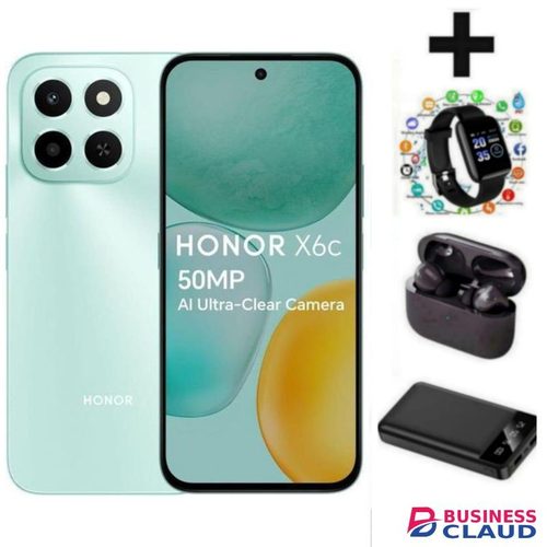 Honor X6C 6.61'' Displays, 6GB RAM + 256GB ROM, 5300mAh, Android 14, 50MP CAMERA, Dual SIM PODS S WATCH
