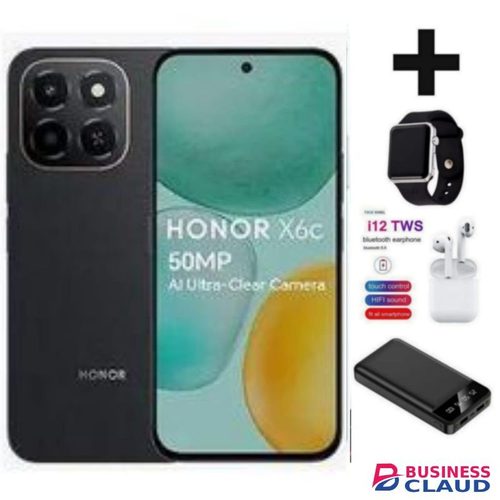 Honor X6C 6.61'' Displays, 6GB RAM + 128GB ROM, 5300mAh, Android 14, 50MP CAMERA, Dual SIM LED WATCH