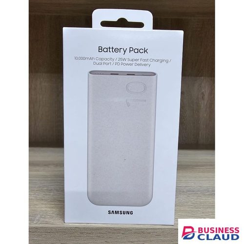 Samsung Galaxy S23 FE 10000mAh Power Bank, 25W PD Fast Charging, Dual Output, Quick Charge, Beige BATTERY PACK WITH USB C CABLE