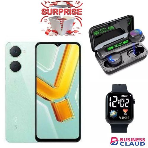 Vivo Y03 - 6.56'' - 4GB RAM + 128GB ROM - Dual SIM - 5000mAh - Gem Green PLUS AMAIZING GIFTS(F9 EAR BUDS, LED WATCH)