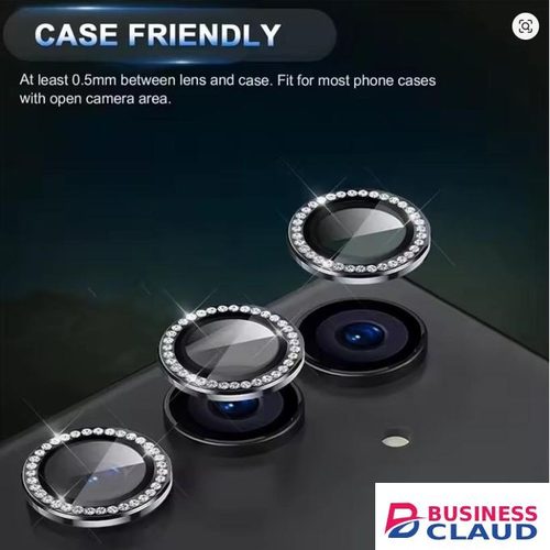 Samsung Galaxy A15 Phone Case, Women's Metal Ring Camera Lens Protector with Diamond Glitter Decoration