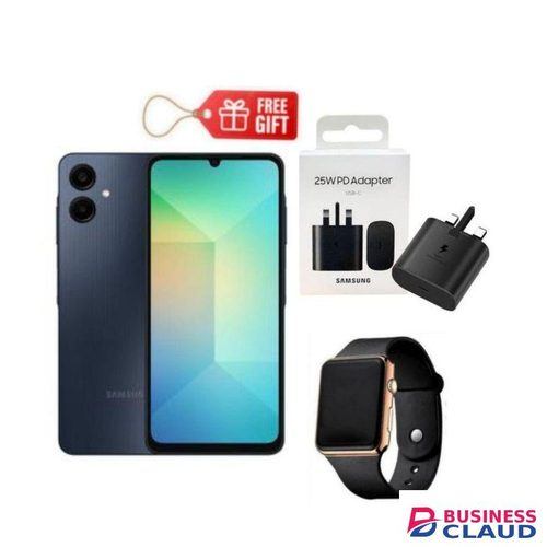 Samsung Galaxy A06, 6.7", 64GB + 4GB RAM (Dual SIM), 5000mAh, Black + Watch & Charging Adapter