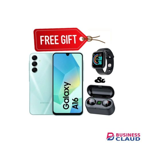 Samsung Galaxy A16, 6GB+128GB ROM 6.7" HD, Android 14,50MP-Camera, Battery-5000mah (Dual Sim)+Smartwatch+earpods