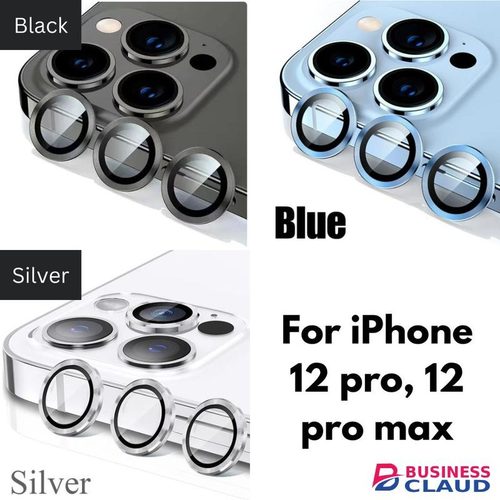 iPhone 12 Pro Max Phone Case, Metal Ring Camera Lens Protector for Enhanced Scratch Resistance