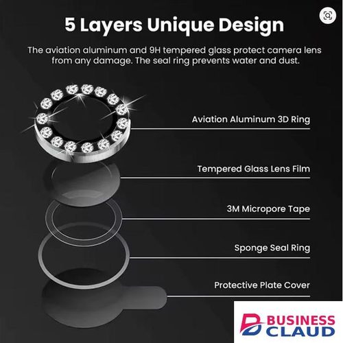 Samsung Galaxy A16 Phone Case, Women's Metal Ring Camera Lens Protector with Diamond Glitter Decoration