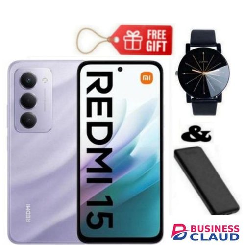 XIAOMI REDMI 15 4G, 6.9 Inches Display, 256GB ROM + 8GB RAM, Dual SIM, 7000mAh Battery (24 Months Warranty) + Web Watch & Power Bank