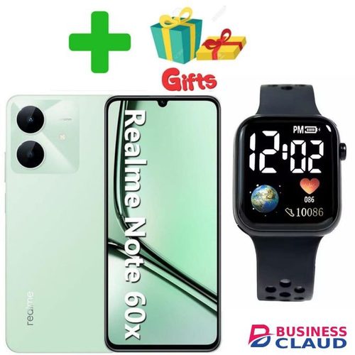 Realme Note 60X- 6.74'' Inch, 3GB RAM + 64GB Storage, 5000mAh Battery+GIFTS,LED WATCH