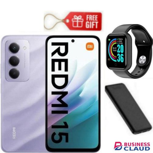 XIAOMI REDMI 15 4G, 6.9 Inches Display, 256GB ROM + 8GB RAM, Dual SIM, 7000mAh Battery (24 Months Warranty) + Smart Watch & Power Bank