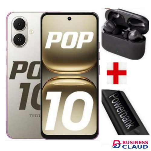 Tecno POP 10 Display: 6.67'' Up to 6GB RAM +64GB Storage, Battery-5000 mAh+ EARPODS+POWERBANK