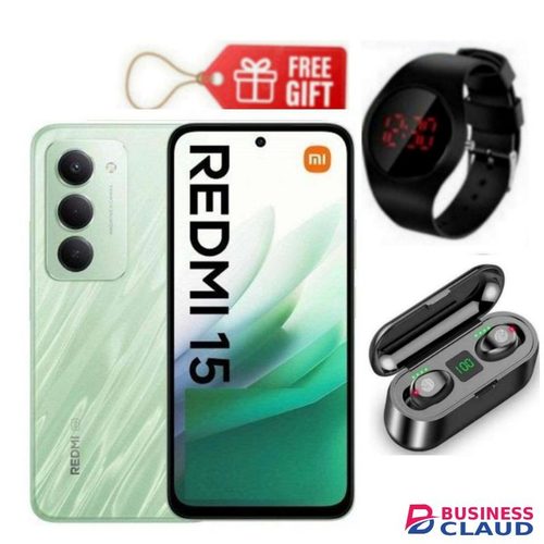XIAOMI Redmi 15, 6.9' Display, 6GB RAM + 128GB ROM (Dual SIM) 50MP Camera, 7000mAh + F9 Earbuds & Led Watch