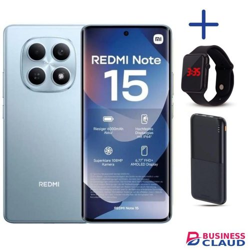XIAOMI Redmi Note 15, 6.77" Snapdragon, 256GB + 8GB RAM (Dual SIM), 5800mAh, (2YRs WRTY) LED WATCH P BANK