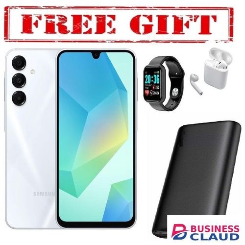 Samsung Galaxy A16, 4GB+128GB ROM 6.7" HD, Android 14,50MP-Camera, Battery-5000mah (Dual sim)COMES WITH FREE GIFTS ( AIRPODS + SMART WATCH +POWERBANK ) FOR YOU